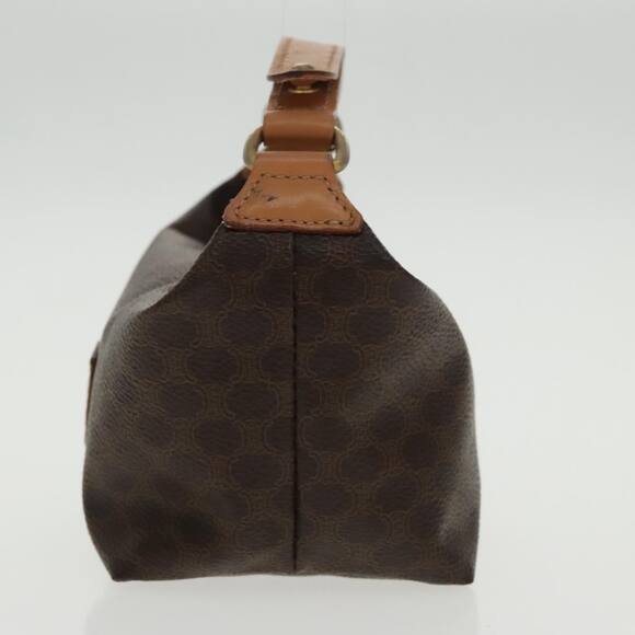 CELINE Macadam Canvas Hand Bag Pvc Leather Gold Brown - Picture 4 of 11